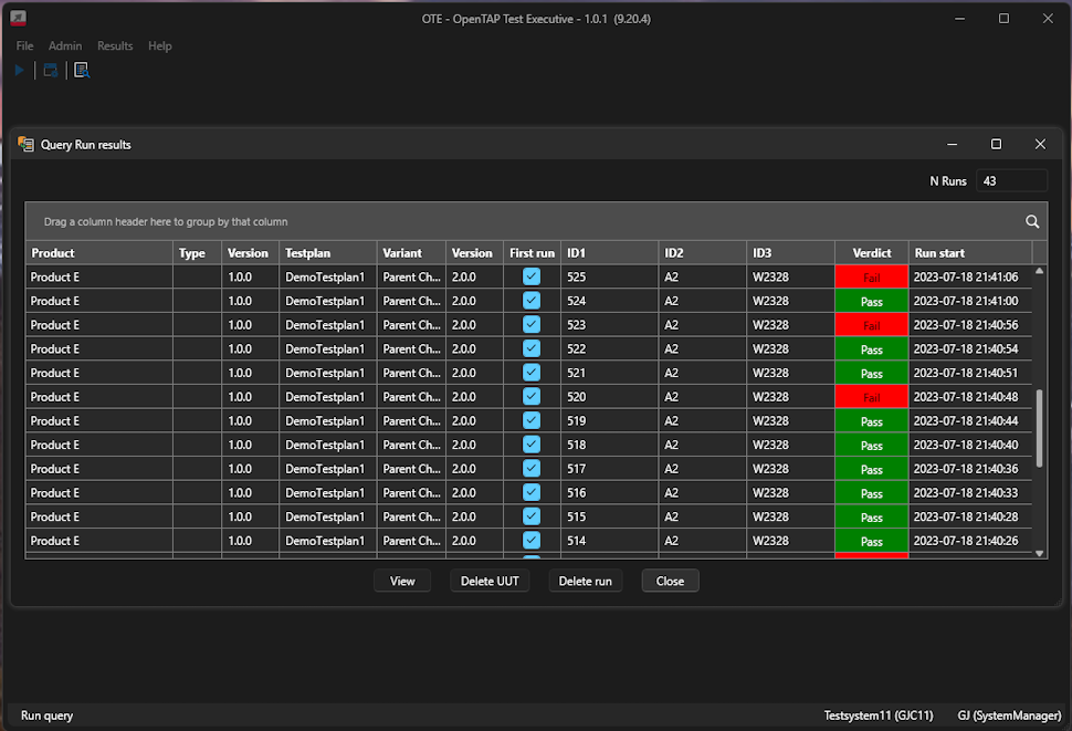 Query runs from database